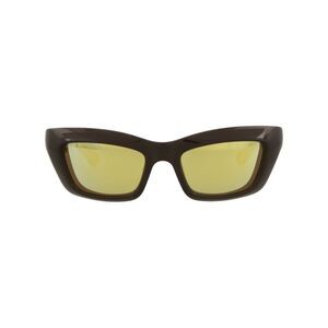 Bottega Veneta Square-Frame Injection Sunglasses Brown Unisex-Adult